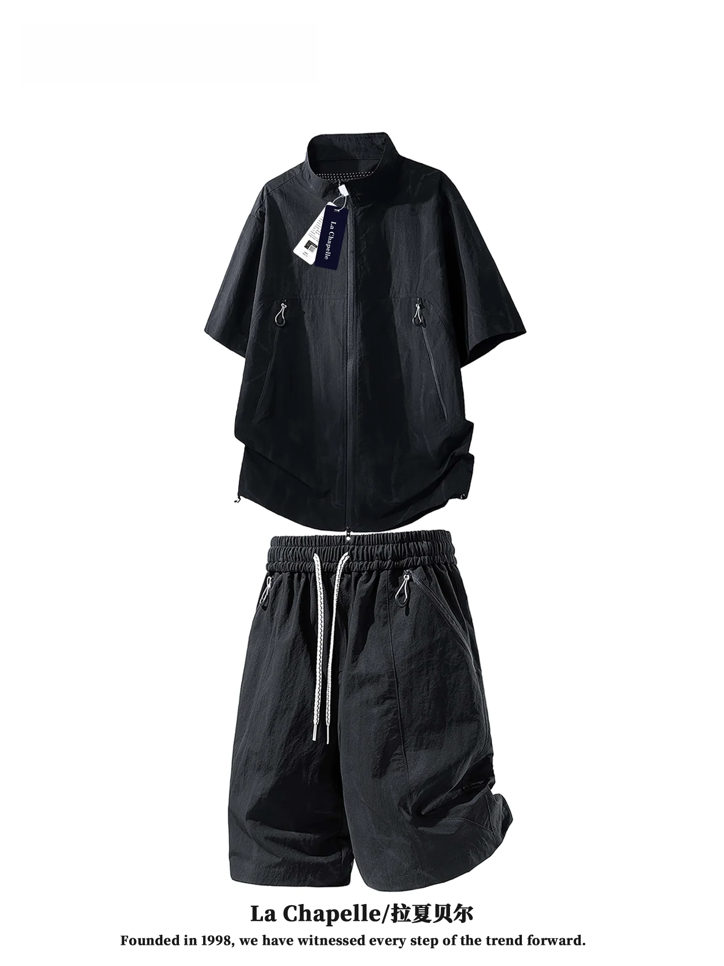 chemise-a-manches-courtes-en-soie-glacee-pour-homme-la-chapelle-–-ensemble-sportif-decontracte-d'ete-respirant-leger-et-polyvalent-pour-jeunes