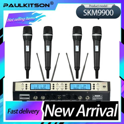 Paulkitson プロフェッショナル SKM 9900 デジタルワイヤレスマイクシステムハンドヘルド真の多様性ステージパフォーマンス Ktv 1 に 4