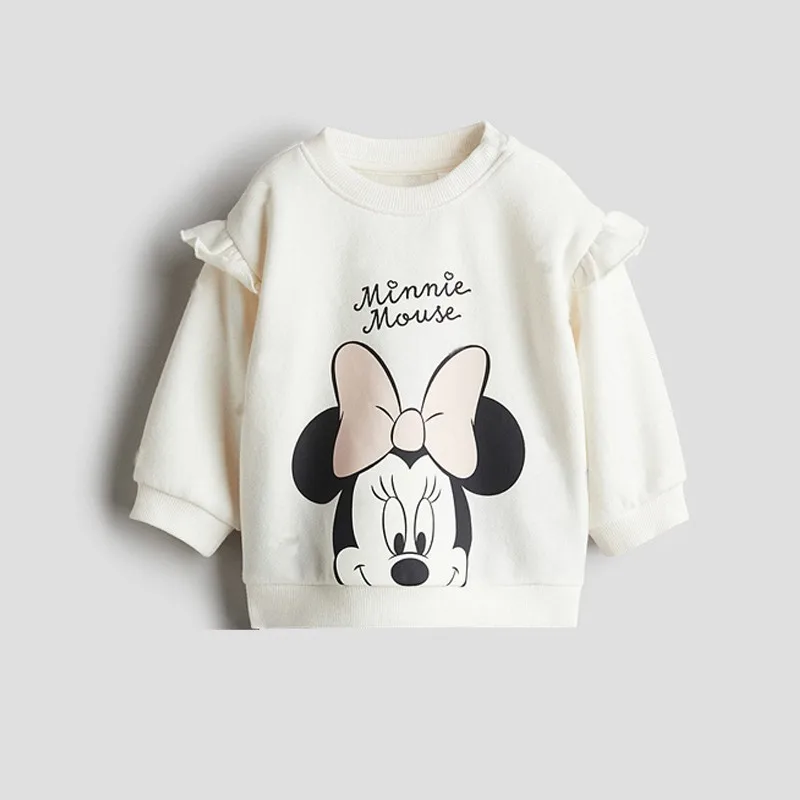 Minnie Sweatshirt Solid Color Leggings Child Long Sleeve Outfits Cute Hoodies +Pants Girls Fashion Casual Hoodies Autumn Costume