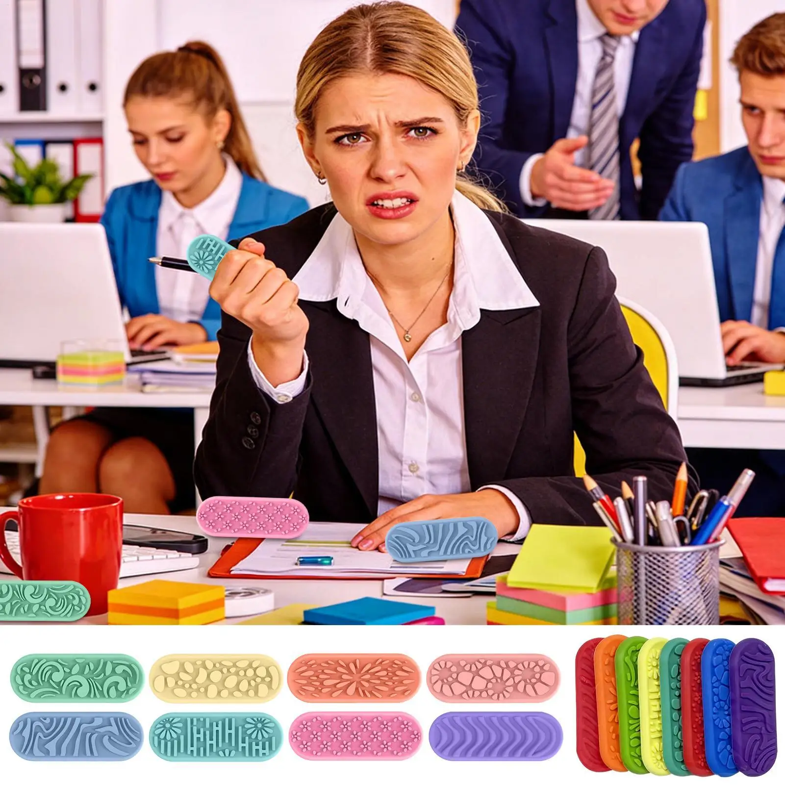 8 sztuk zabawek sensorycznych dla dorosłych, silikonowe, o fakturze kamienia, dla dzieci z autyzmem, zabawki antystresowe do uspokajania.