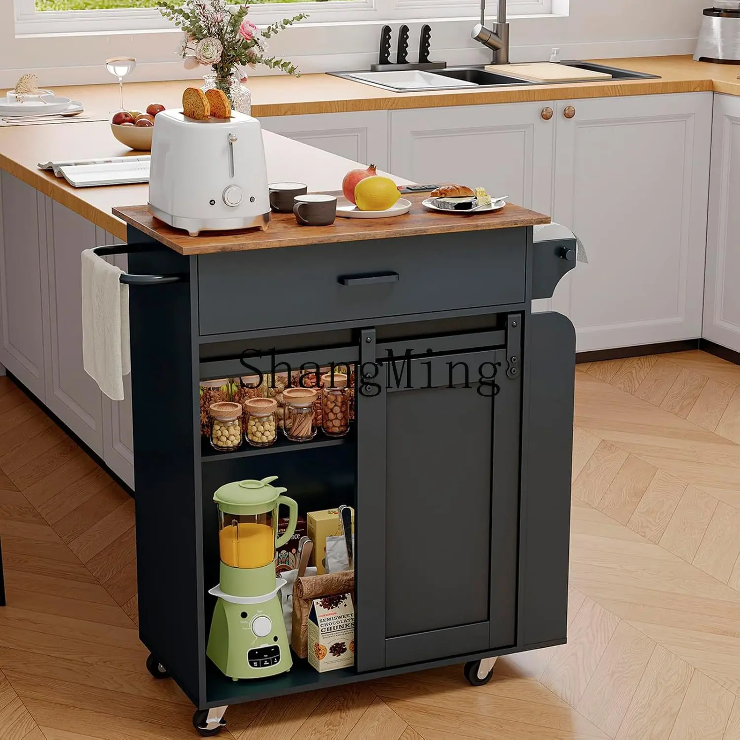 

CL Multifunctional Kitchen Island Home Simple Large Capacity Sideboard Cabinet Movable High-end Food Delivery Cart