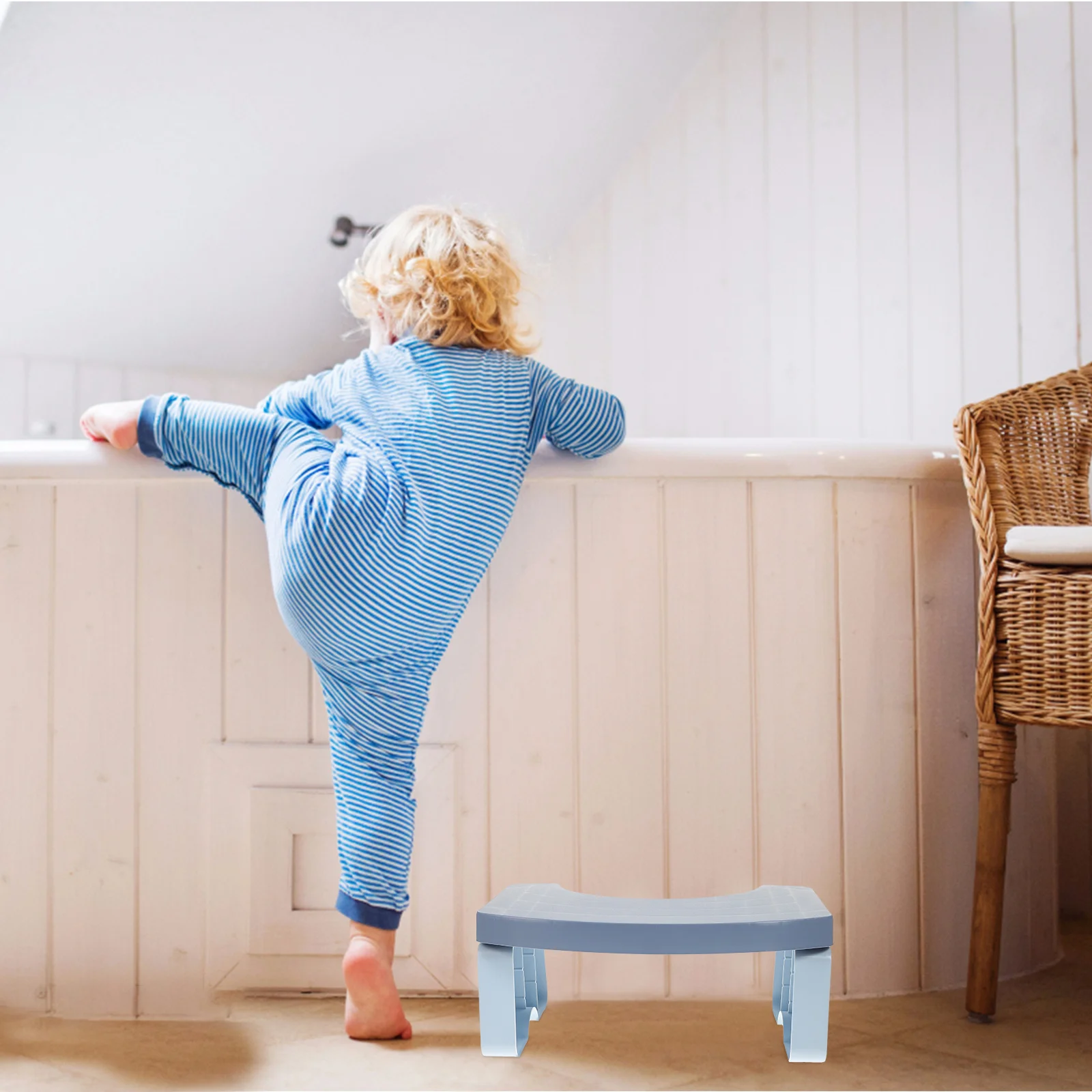 مقعد مرحاض للأطفال مضاد للانزلاق، مقعد حمام ثابت عالي التحمل للاستخدام المنزلي، خطوة تدريب على المرحاض