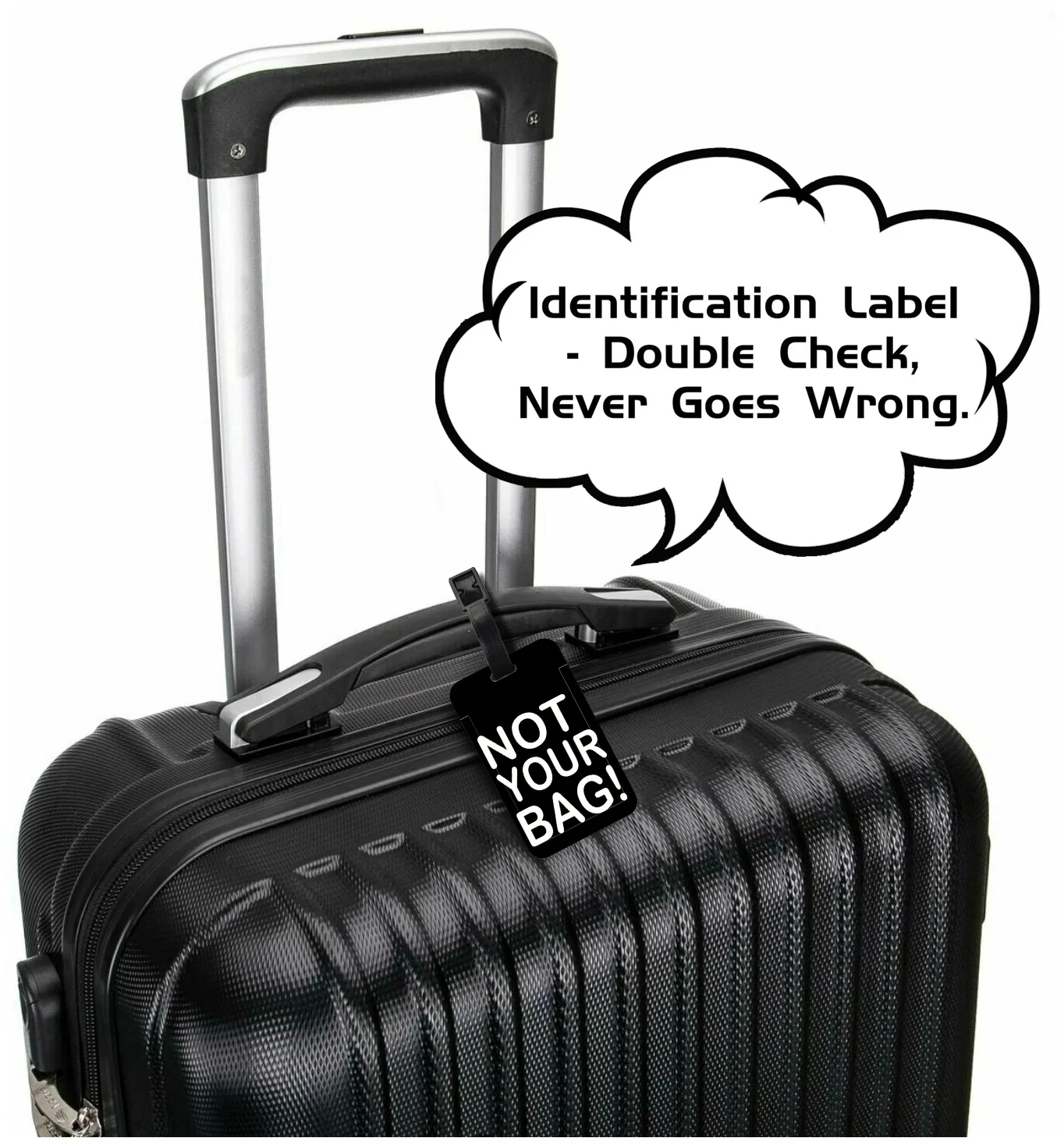 �Not Your Bag“-Gepäckanhänger, Koffer-Adressetikett, „No, it's not your bag“-Gepäckanhänger, Boarding-Case-Etikett, Namens-ID-Adressclip – Detail 9