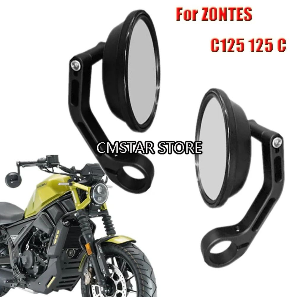 Motorcycle Handlebar Rearview Mirror Angle Folding Reversing Handle Bar Ends Side Mirrors For ZONTES ZONTES 125C C125 125 C