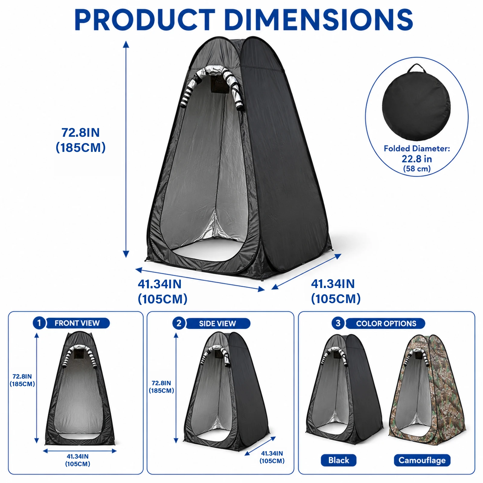 Portable Pop-Up Privacy Tent Outdoor Shower Tent Foldable with Storage Bag Easy Setup for Beach Camping Ideal for Outdoor Use image 6