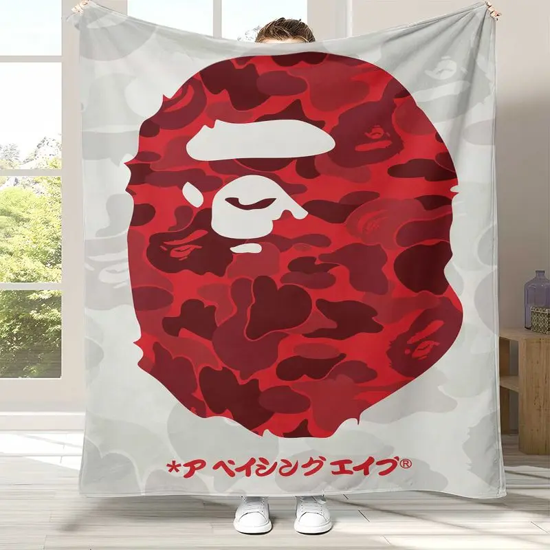 Modern B-Bape Style Camo Graffiti Soft Flannel Throw Blanket,Cozy Blanket for Bed,Sofa,Living Room,Picnic,Camping,Home Decor