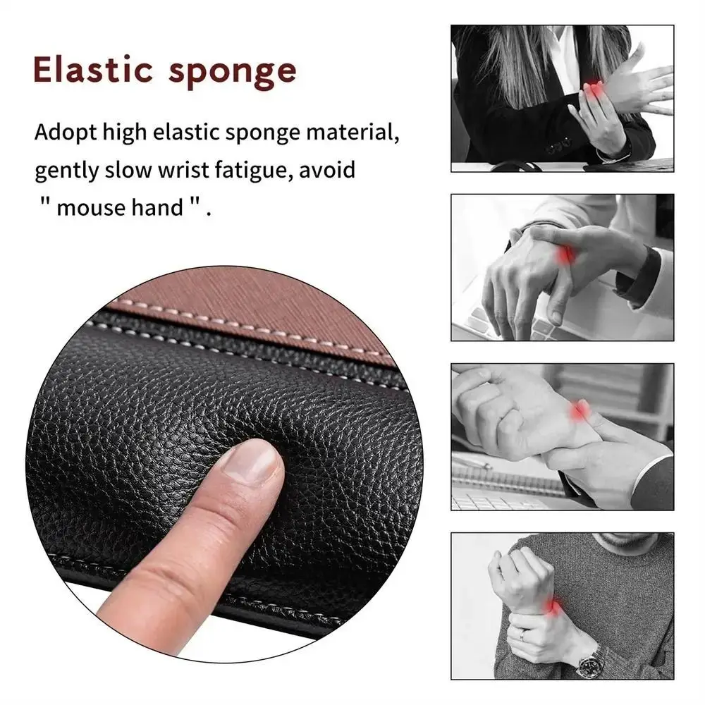 High Quality Anti-Slip Wrist Rest Mouse Pad Ergonomic Leather Hand Support Mouse Mat Comfortable Soft Hand Pillow Office