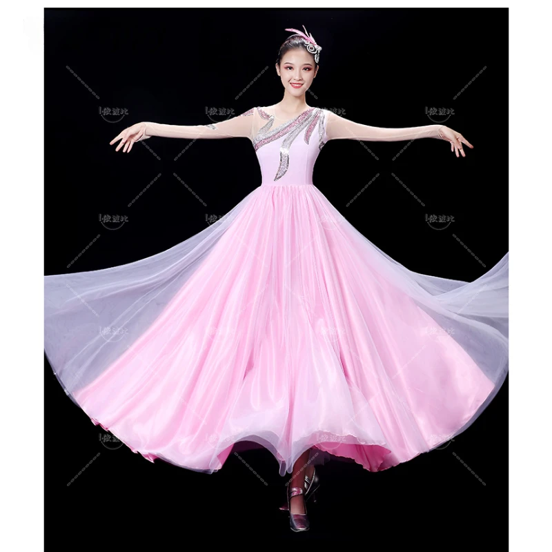 Opening Dance Large Swing Dress Costume atmosfera moderna da donna 720 gradi Dress Dance