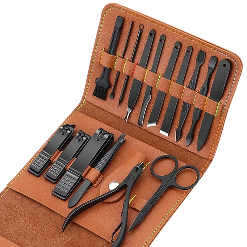 

Professional Manicure Set 16 In 1 Full Function Kit Stainless Steel Pedicure Sets With Leather Portable Case Idea Gift