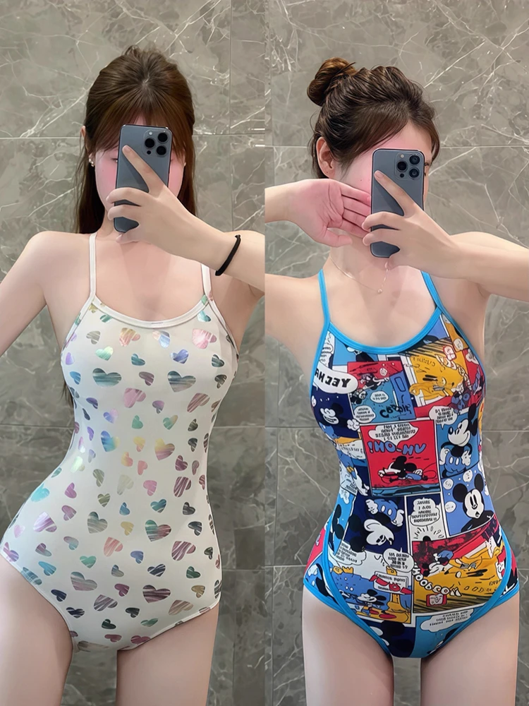 

2025 New Print Speed Suit Women's Swimsuit Bal Pure Desire Sweet Sle Profional Swimming Costume