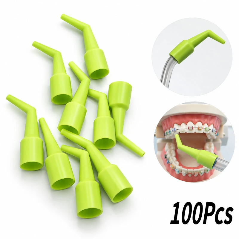 100Pcs/Bag Dental Saliva Suction Accessories Autoclavable Cavity Conversion Head Straw Nursing Clinic Dentistry Disposable Tools