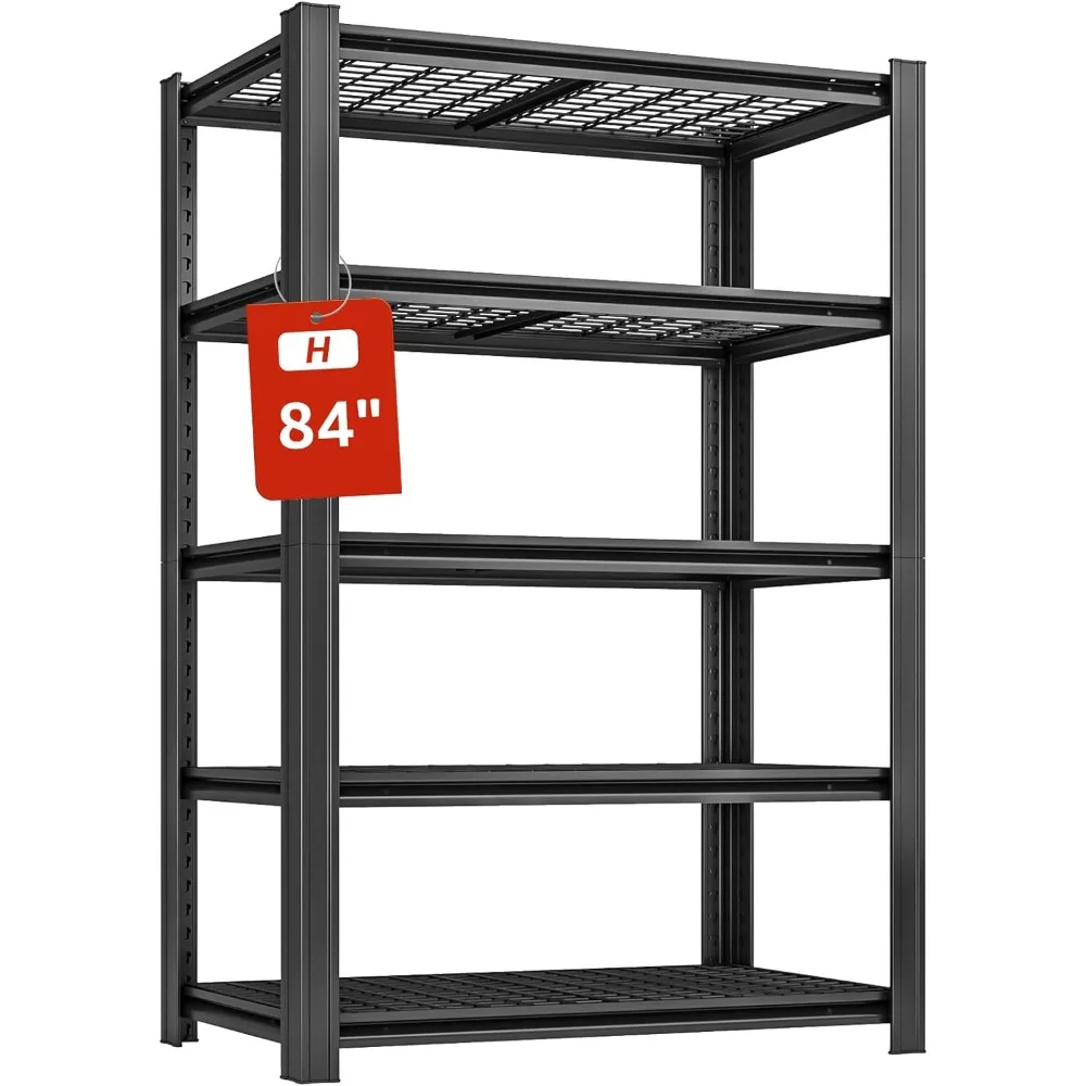 

5 Tier Metal Shelving Unit 84" H x 48" W x 24" D, 3000LBS Adjustable Garage Shelves, Heavy Duty Storage Shelves for Warehouse, B