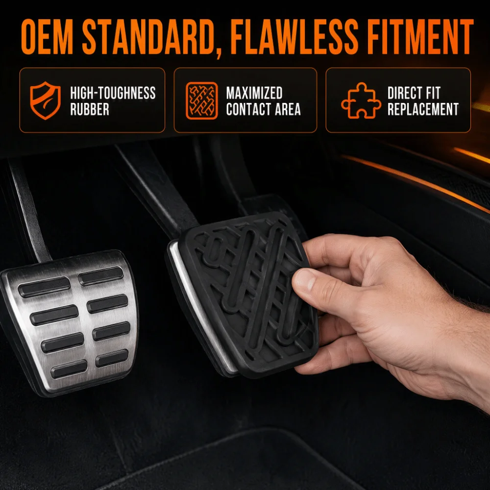 1 Pair Rubber Brake Pedal Pad Black 46531JD00A Clutch Pedal Rubber Cover Pedal Anti-slip Sleeve for Nissan Qashqai 2007-2016
