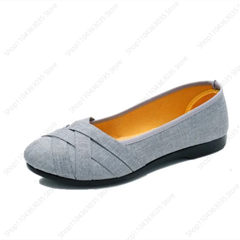 

Zapatos De Mujer Women Fashion Plus Size Hollow Out Breathable Slip on Flat Shoes Lady Casual Grey Comfort Loafers & Flats