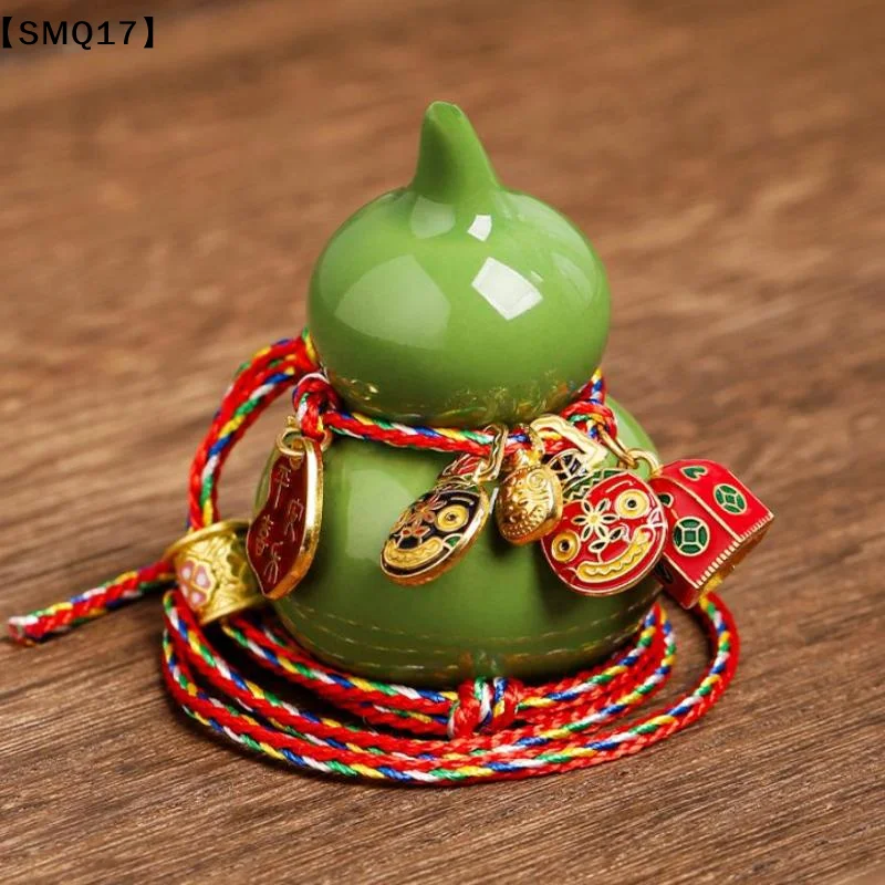 Mini Colorful Ceramic Gourd Ornament, Hulu Home Decor For Good Fortune, Wealth Luck House Blessing, Auspicious Crafts Gift【SMQ】