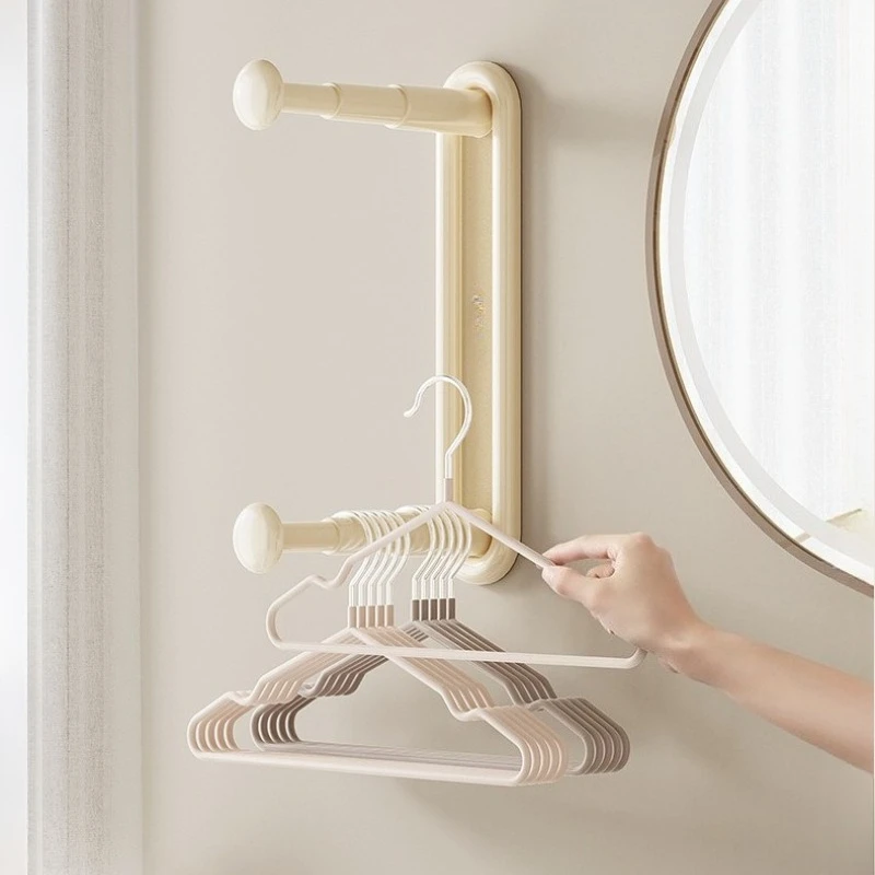 

Scalable Clothes Hanger Organizer Wall-Mounted Adjustable Clothes Hangers Storage Rack for Closet Laundry Room