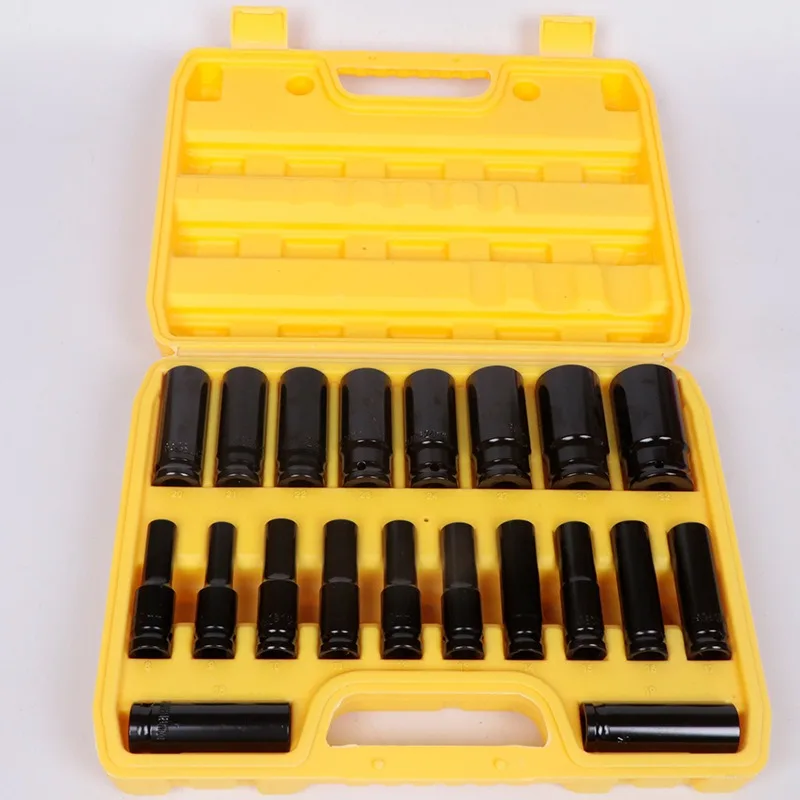 20-piece set of extended electric wrench sockets, pneumatic hexagonal socket heads, lithium battery wrench socket sets