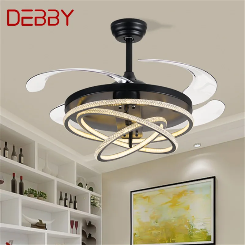 

DEBBY Ceiling Fan Light Modern Living Room Invisible Fan Light Fashionable And Simple Restaurant Bedroom