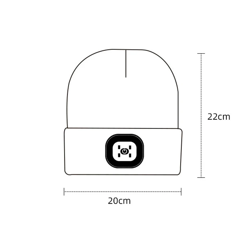 Gorro de invierno para hombre con luz LED, gorro tejido recargable para mujer, gorro para correr de noche, pesca, montar, deportes, gorros para adolescentes