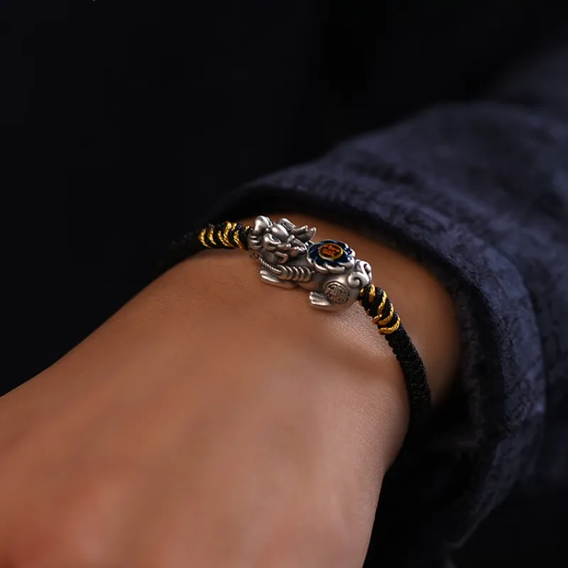 YS New Pixiu Bracelet Fashion Couple Style Pure Hand Knitted Red Rope Benmingnian Bracelet Factory Direct Sales