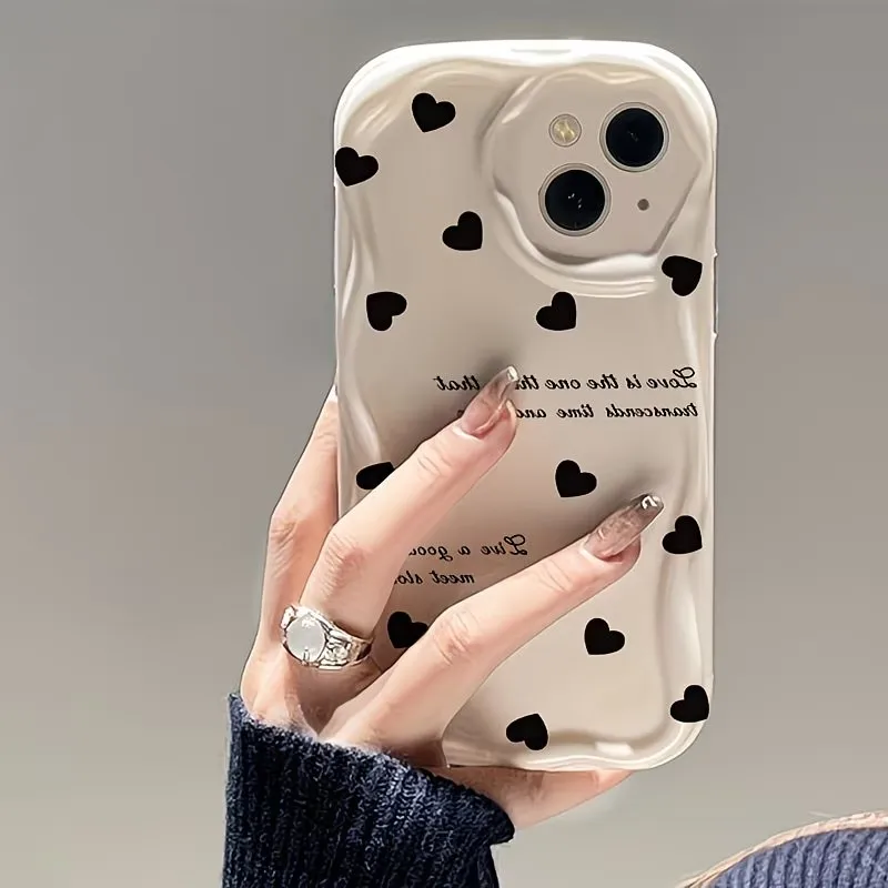 Minimal Heart Ripple Pattern Phone Case For Samsung Galaxy S26 S25 S24 Plus Ultra A55 A27 A57 A56 A36 A37 A15 A17 Soft TPU Cover