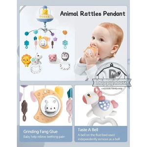 سرير أطفال موسيقي موبايل مع أضواء ، جهاز تحكم عن بعد لإسقاط الطفل ، ألعاب حديثي الولادة أعلى 8 مبيعات لرأس الطفل من جديد - رقم 7