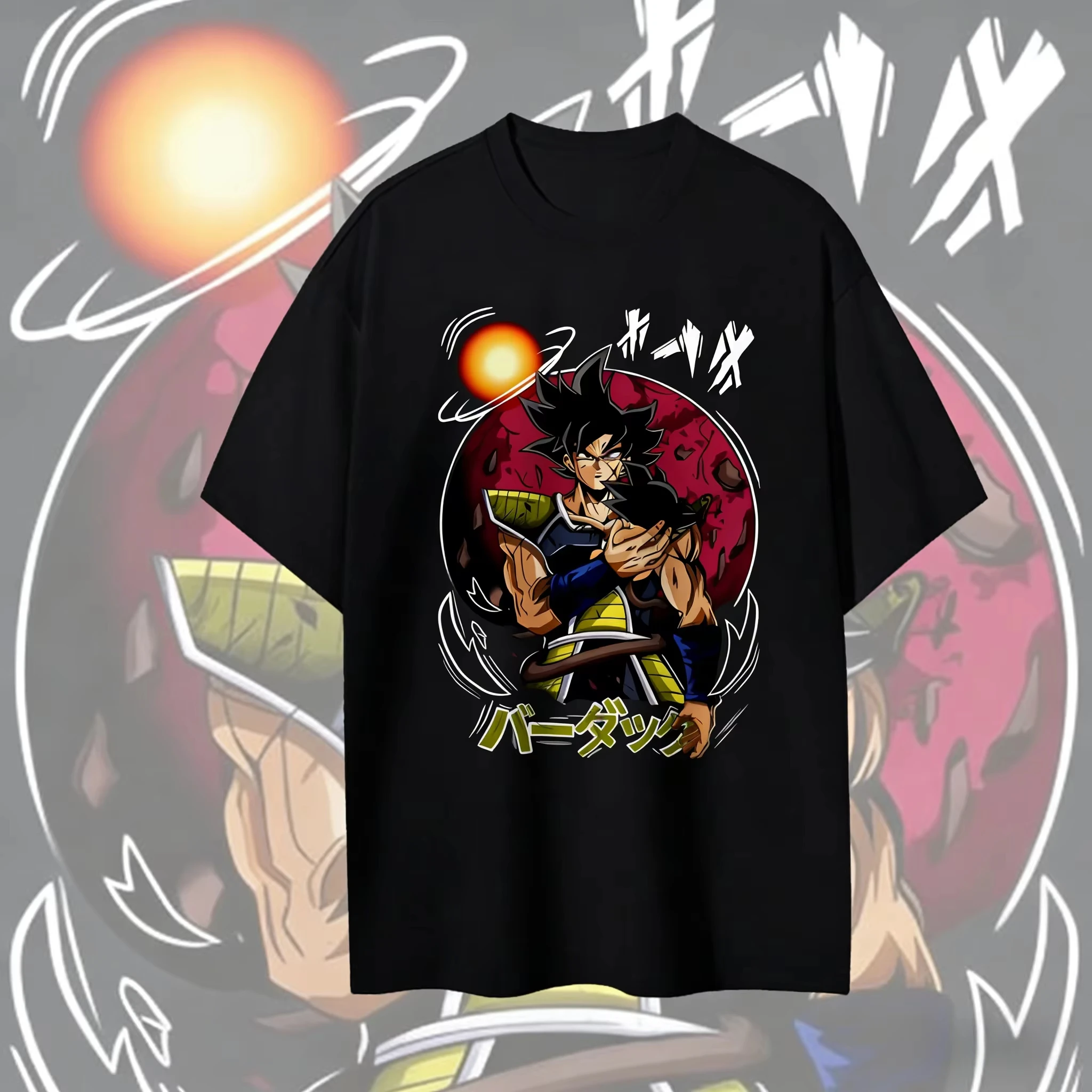 2026 Summer Dragon Ball Bardock & Baby Goku Print Crew Neck T-Shirt Cotton Casual Tops for Men's Clothing Women's T Shirt