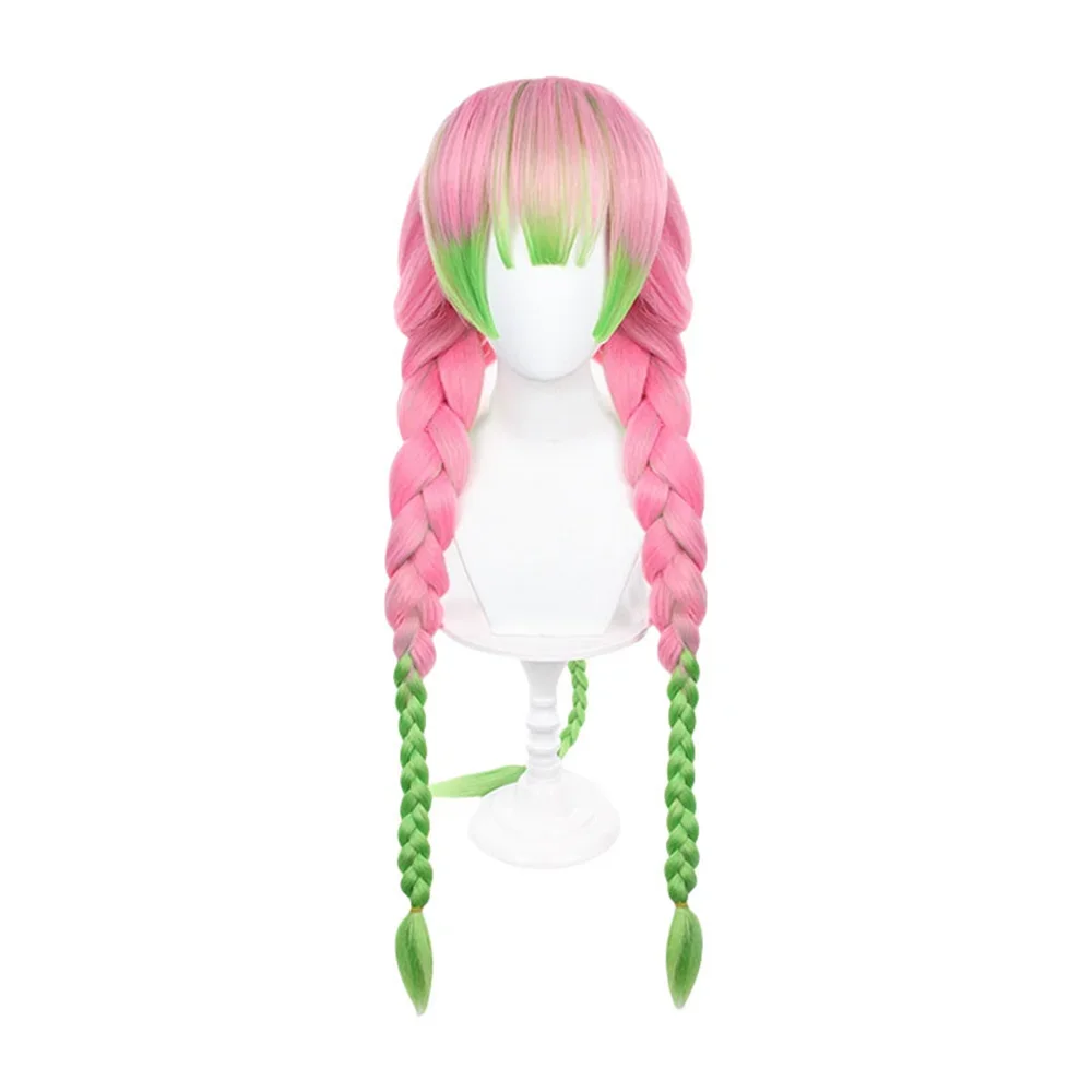 

Anime Kimetsu No Yaiba Kanroji Mitsuri Cosplay Wigs Pink Green Gradient Synthetic Hair Party Festival Carnival