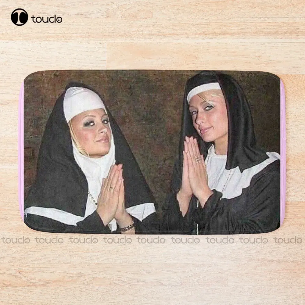 Paris Hilton And Nicole Richie Nuns Bath Mat Black Carpet