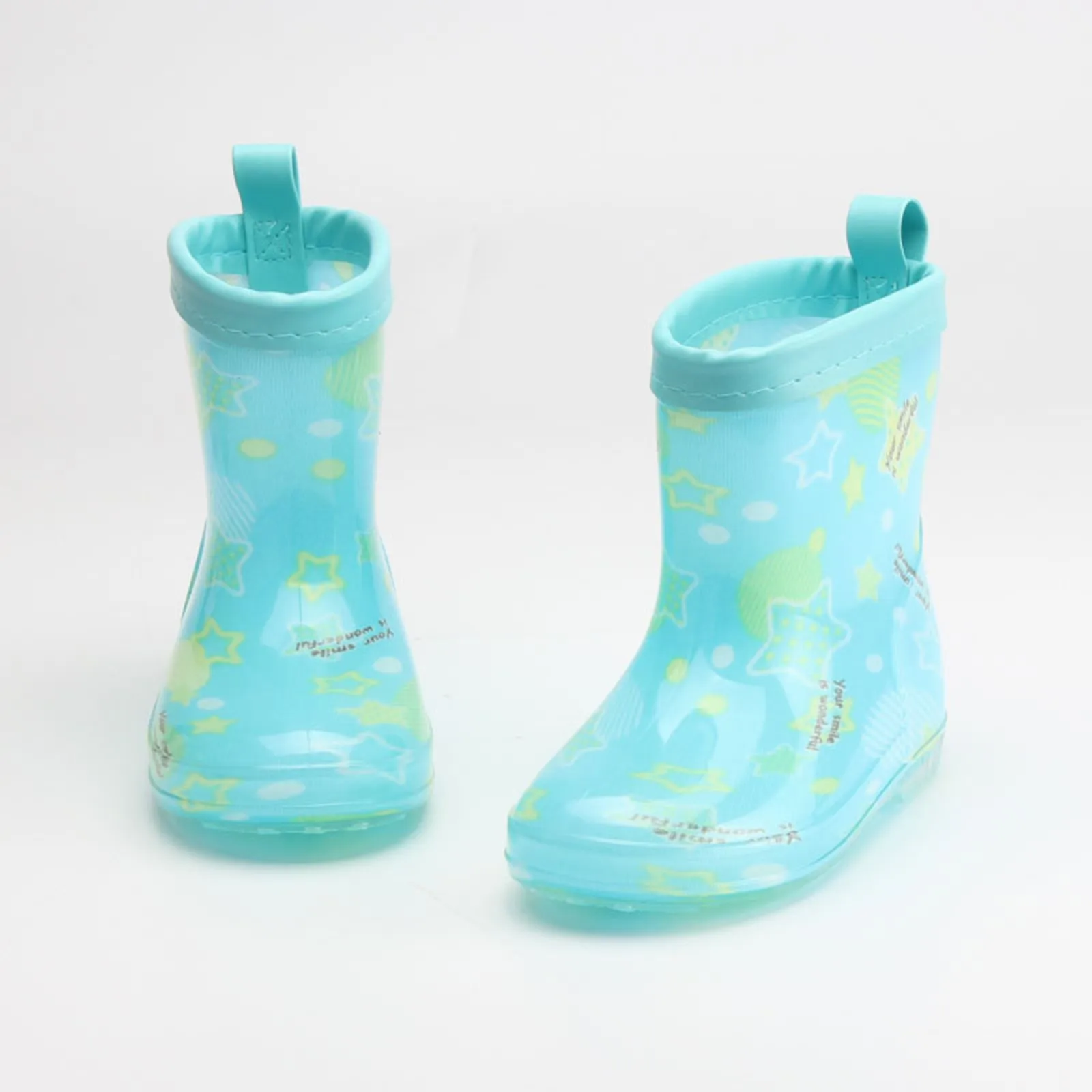 Kids Rubber Rain Boots Girls Boys Water Shoes Cute Print Waterproof Slip On Shoes for Children Rain Shoes Toddler Rain Boots