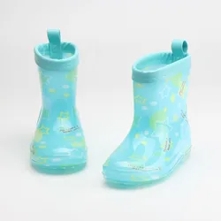 Kids Rubber Rain Boots Girls Boys Water Shoes Cute Print Waterproof Slip On Shoes for Children Rain Shoes Toddler Rain Boots