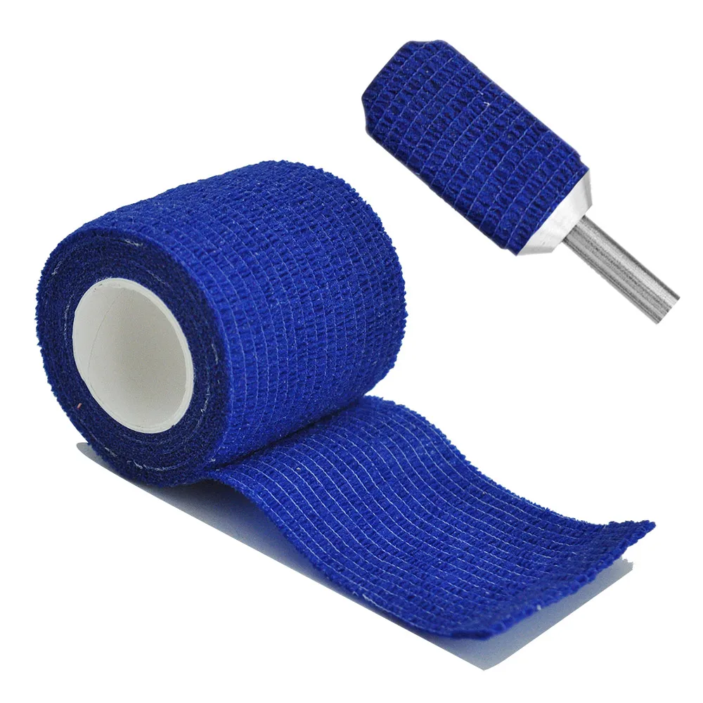 Bandage de gaze bleu foncé auto-adhésif, bandes élastiques respirantes pour le sport, fibre de doigt, poignet, jambe, 1 pièce, 6/10 pièces