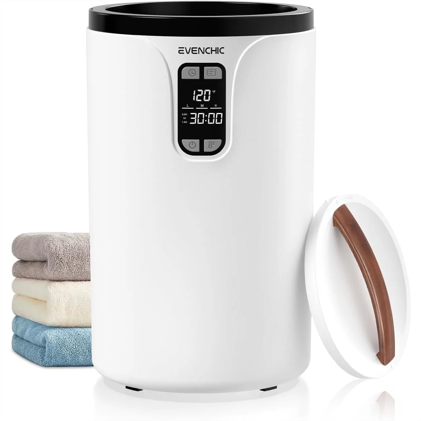 

Towel Warmer with 24H Timer, 20L Hot Towel Warmers for Bathroom, Temperature Adjustable, LED Display, Auto Shut Off, Even Heated