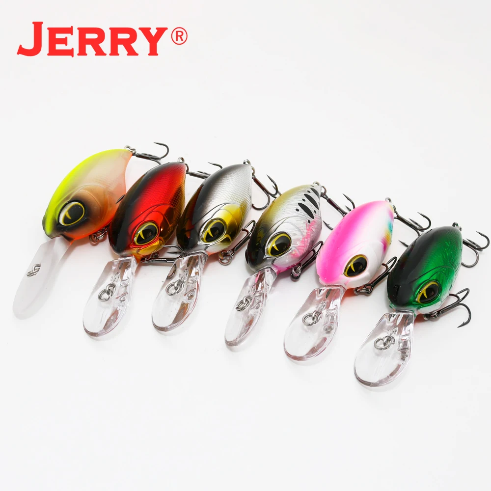 Jerry Atalanta Deep Diving Wobbler Ultraleichte Angelköder Plug Floating Rattling 47mm Kurbelköder Black Bass Pike Forellenköder