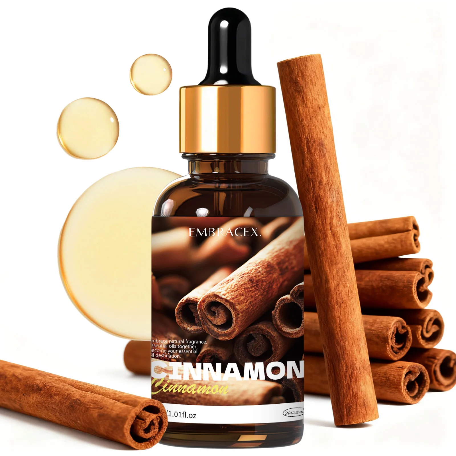 30ml Cinnamon Pure Plant Essential Oil Car Supplies, For Diffusers, DIY Projects, Candle Making, Gift For Friends, Aromatherapy