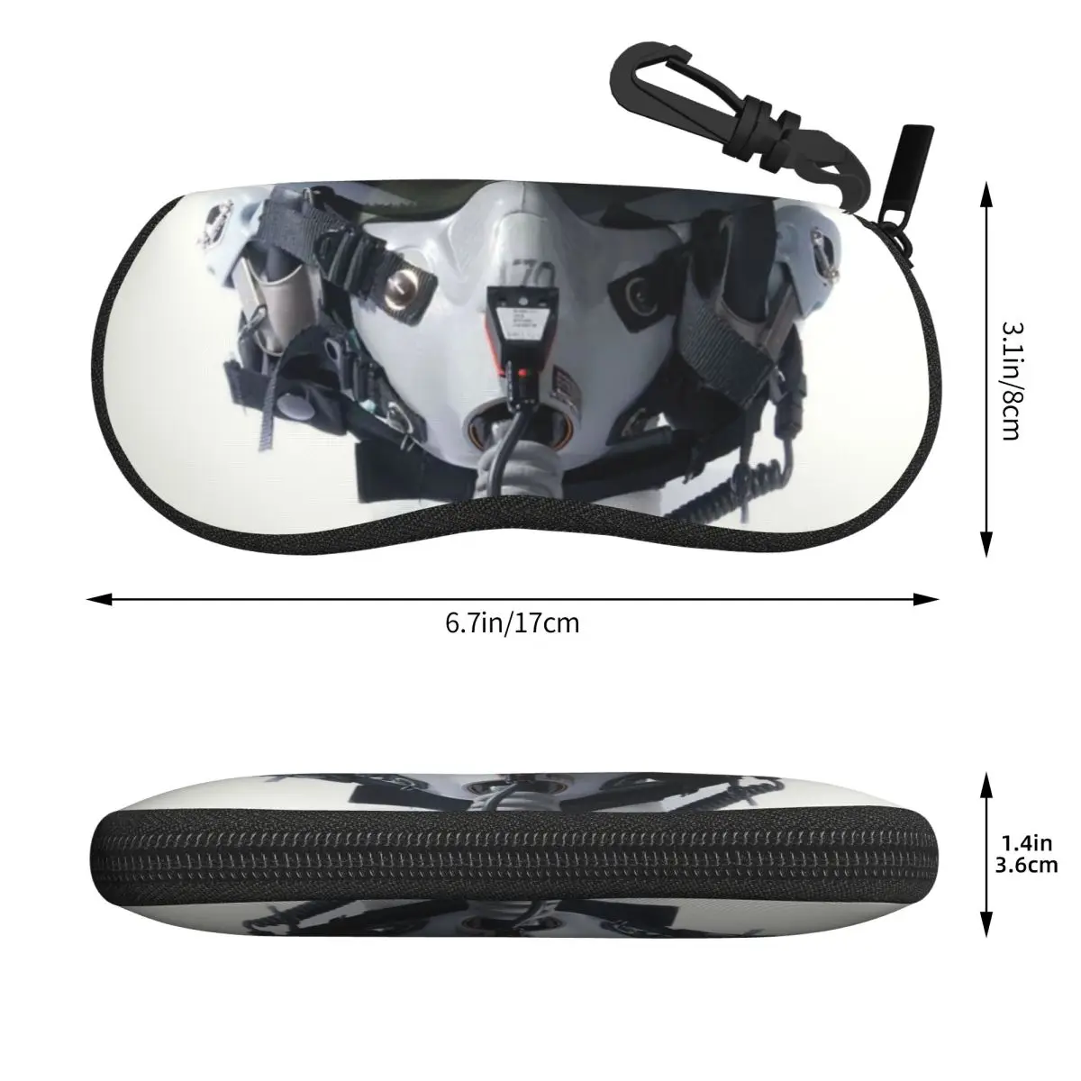 Custom Fighter Pilot Helmet Eyeglasses Cases Wiht Zipper Sunglasses Box Rubber Ultra Light Soft Neoprene Eyewear