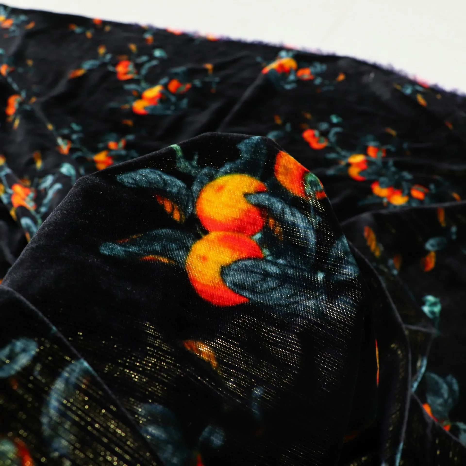 Brocade Golden Line Digital Printing Velvet Fabric Cheongsam Dress Cheongsam Pillow Fabric