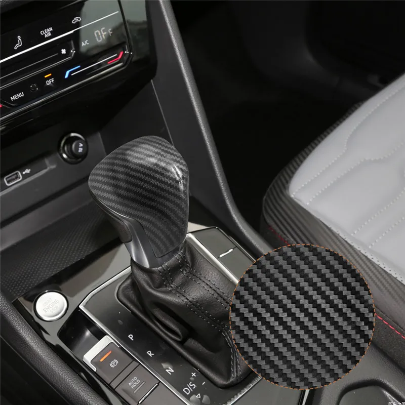 

ABS Composite Carbon Fiber Sticker Gear Shift Knob Head Car Accessories For Volkswagen Tiguan 2017 2018 2019 2020 2021 2022