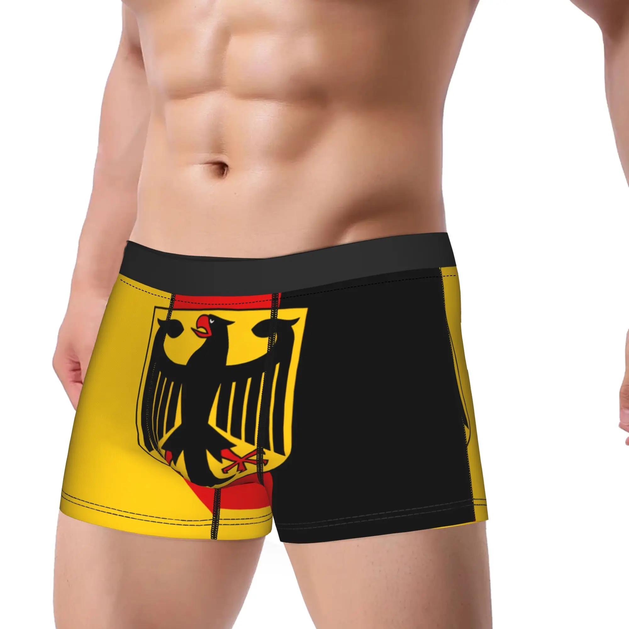 Vintage German Flag with Federal Eagle Boxershorts Pouch Underwear Trenky Customs Shorts Briefs Males Panties Plus Size 2XL