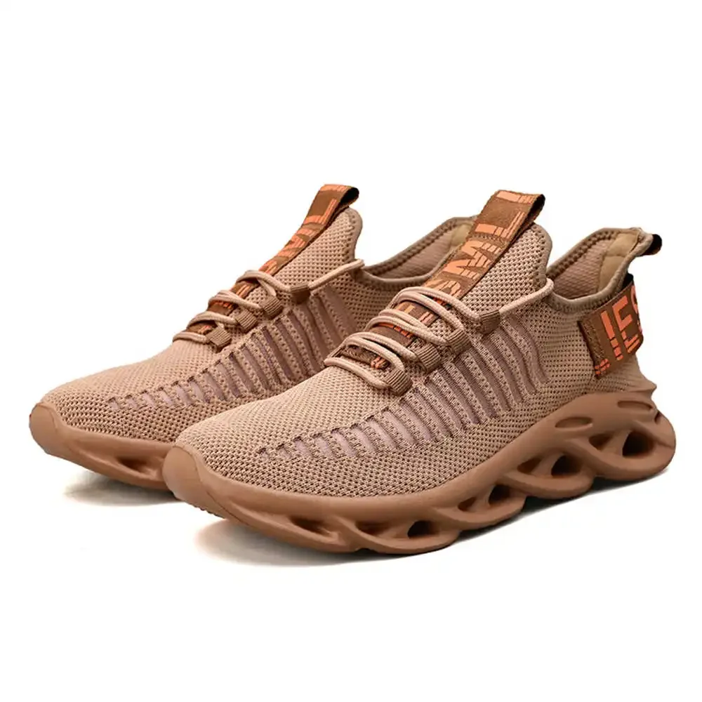 

39-40 Non-slip Sole Brown Flats Casual Gold Sneakers Tenis Shoes For Men Sport Real Overseas Famous Brands Portable Gifts