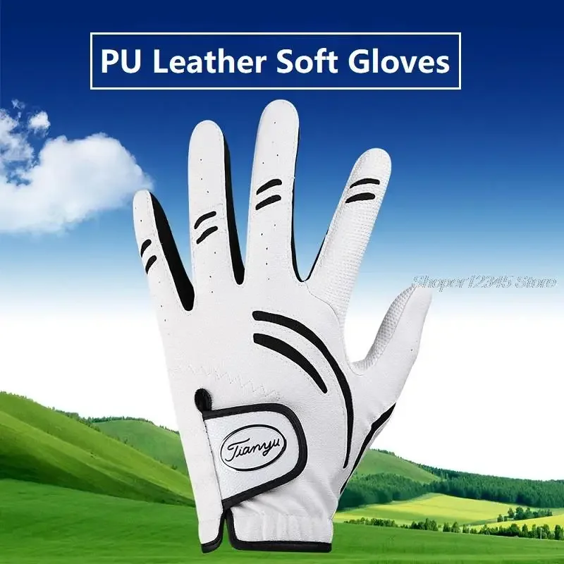 1 Pcs Men's Golf Gloves Pu Leather Sports Gloves For Men Left Hand Breathable Mittens For Golfer Male Casual Golf Accessories