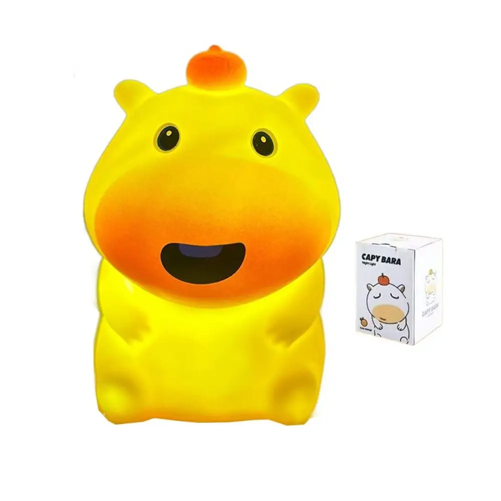 

Cute Cartoon Capybara Lulu Touch Light Adjustable Three Levels Night Light Stress-relieving Silicone Bedside Lamp