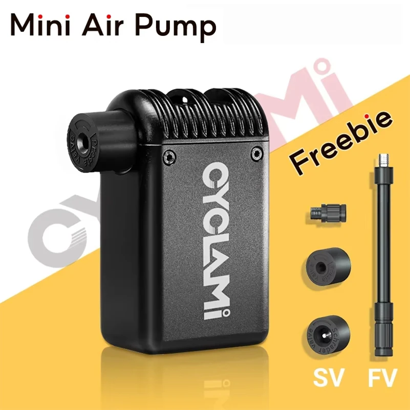 CYCLAMI Mini Plus Portable Pump for Bicycle Cordless Air Inflator Presta Schrader Valve Outdoor MTB Bike Accessories