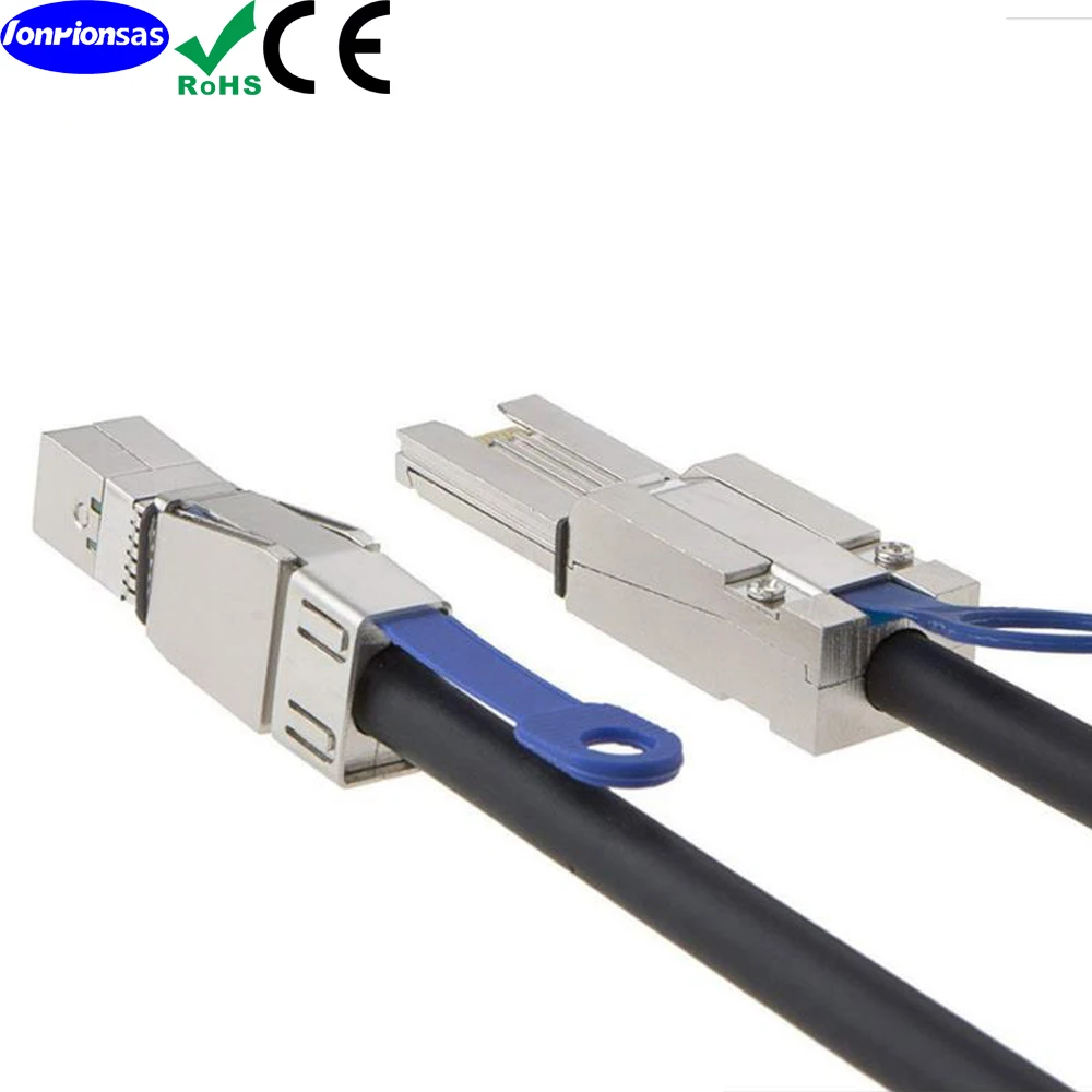 Kabel hybrydowy MINISASFF-8644 do Mini SAS SFF-8088 HD 6Gbps z zewnętrznym złączem 26-pinowym SAS2.0, z SCSI do systemów RAID