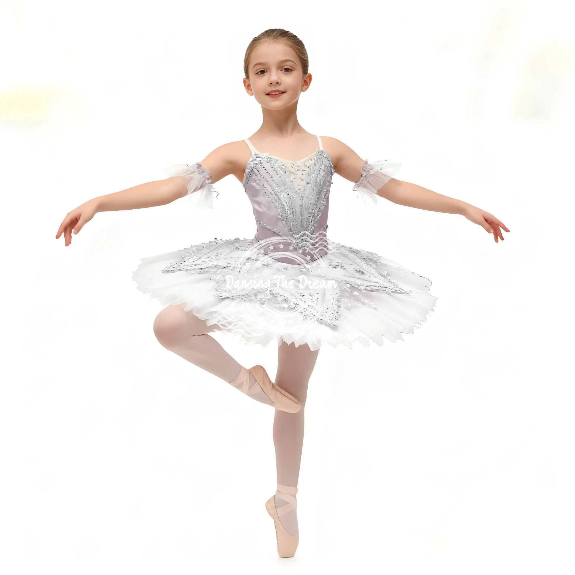 

Glittering Star - Motif Lavender Ballet Tutu Elegant Glittery Ballet Dress with Star - patterned Tulle Skirt