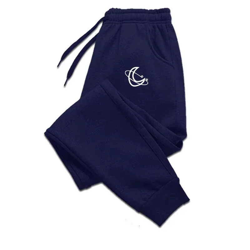 

Moon Printed Autumn Winter Men's Sweatpants Solid Jogging Fleece Home Tracksuit Sport Fitness Trousers Casual Warm Male Pants