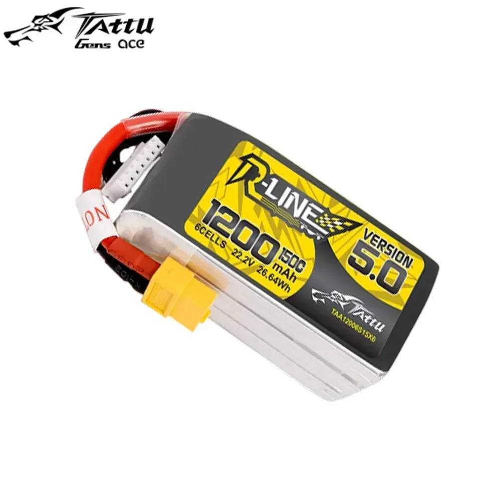 TATTU R-Line Version 5.0 V5 1200mAh 1400mAh 22.2V 150C 6S1P LiPo Battery With XT60 Plug  for RC FPV Racing Drone Quadcopter