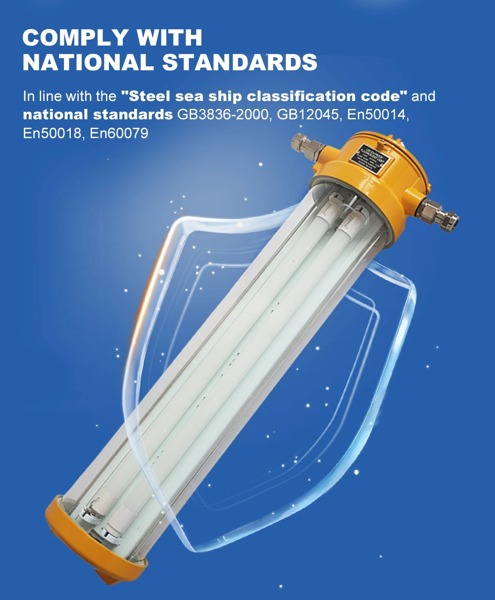 

ATEX IECEX Certified CFY20-2L CFY20-4L Marine Explosion-Proof Fluorescent Lamp Anti-Corrosion E27 for Ship Vessel