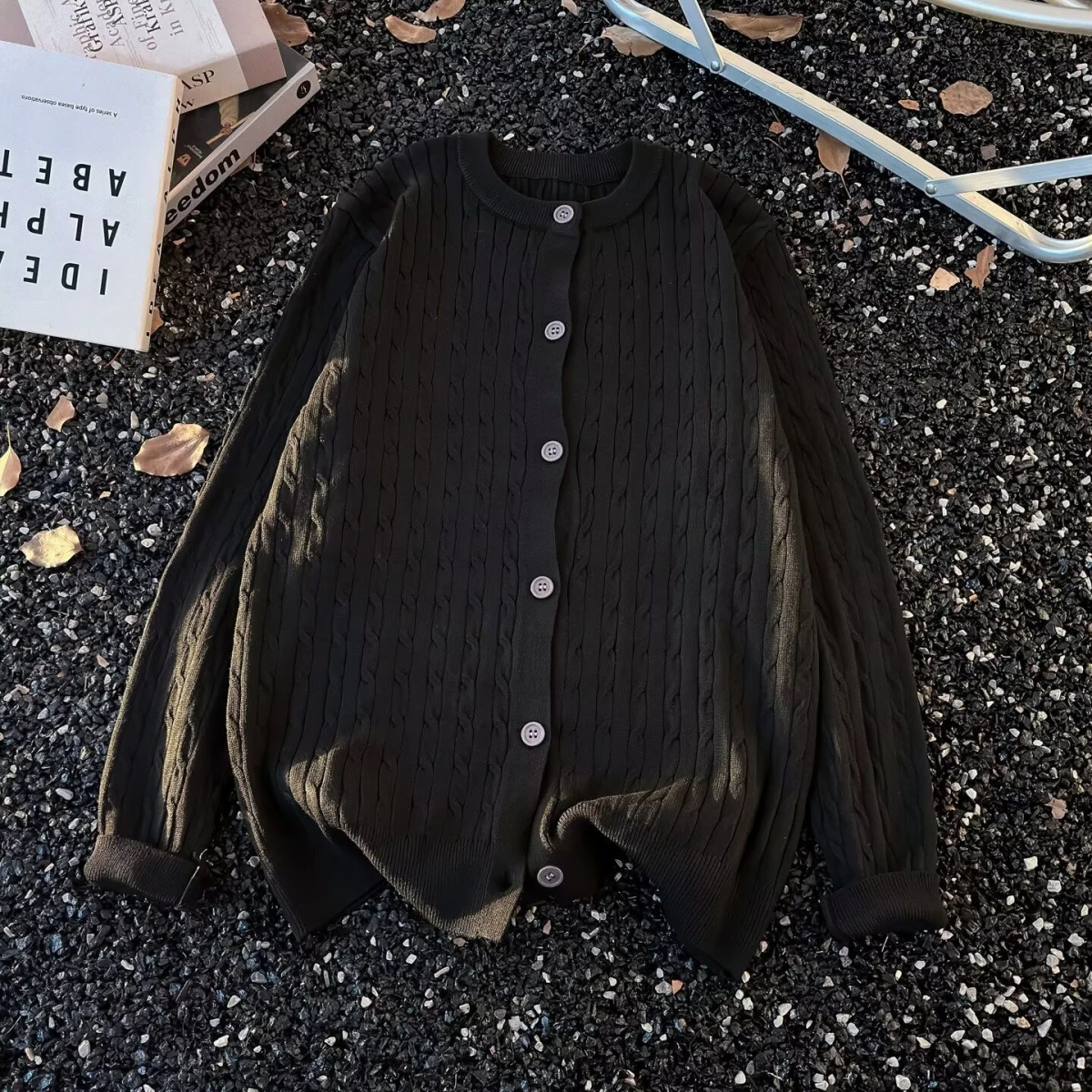 

Синяя полая вязаная накидка из ледяного шелка, женская летняя тонкая верхняя одежда, топ Dopane, ранняя летняя моя, дышащий полиэстер