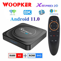 X88 Pro 20 TV Box Android 11 Rockchip RK3566 8GB RAM 128GB ROM Smart TV Box 8K 2.4G 5.8G WIFI Google Voice Control Set Top Box